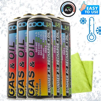 Zestaw czynnik do klimatyzacji 5x 2 w 1 do klimatyzacji Cool5 zamiennik R134a + Mikrofibra