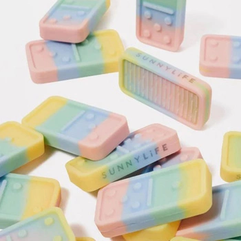 Gra dla dzieci domino Sunnylife Circus Ombre silikonowe wodoodporne 28 szt.