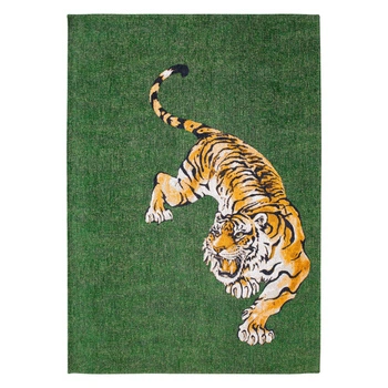 Dywan do wnętrz Louis De Poortere Pop Tiger zielony z tygrysem 140x200 cm