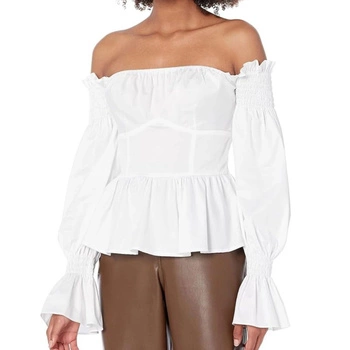 Bluzka damska Guess Off Shldr hiszpanka z baskiną