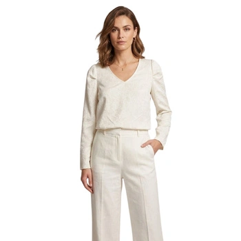 Bluzka damska Sinequanone Camargue ecru z haftami elegancka r. S