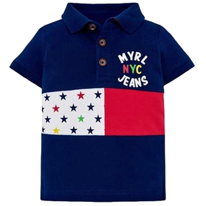 Dziecięca koszulka chłopięca polo Mayoral granatowa, letnia, bawełna
