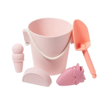 Zestaw zabawek do piasku Sunnylife silikonowe wiaderko łopatka foremki