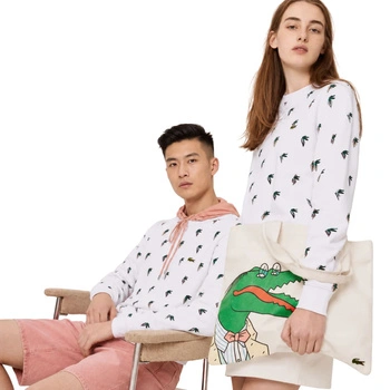 Bluza unisex Lacoste SH0406 biała bawełniana z logo r. XXL