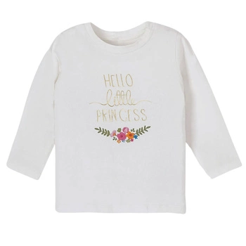 Koszulka dziewczęca Name It Bianca bawełniana z długim rękawem biała