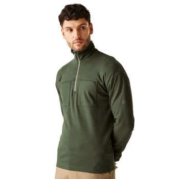 Bluza męska Regatta Ferdo khaki bluza rozsuwana bawełniana