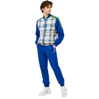 Kompletny męski dres Lacoste Sport spodnie + kurtka niebieski r. XS
