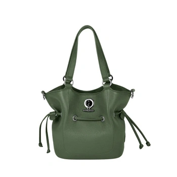 Torebka damska Lamarthe Paris skórzana zielona worek