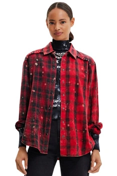 Koszula damska Desigual Eda czerwona w kratkę