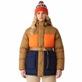 Kurtka damska Lacoste zimowa puchowa pikowana wielokolorowa r. XS