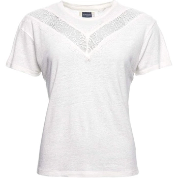 Koszulka damska Superdry Chevrin Lace  klasyczna z koronką