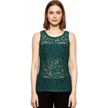 Bluzka damska S.Oliver na ramiączkach koronkowa zielona