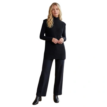 Sweter damski Rodier długi z półgolfem bez rękawów