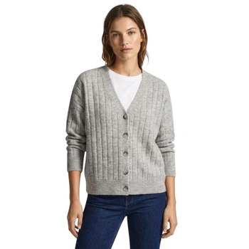 Sweter damski Mango zapinany na guziki szary