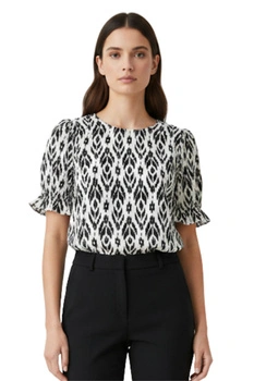 Bluzka damska Vero Moda Dicthe z krótkim rękawem biało czarna