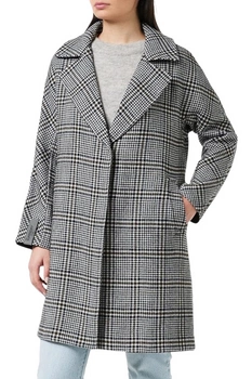 Płaszcz damski Superdy Koben Wool wełniany szary w kratkę