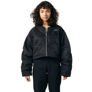 Kurtka damska HUF Paisley Satin bomberka z naszywkami czarna