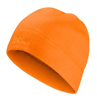 Czapka unisex Jack Wolfskin Real Stuff polarowa beanie zimowa pomarańczowa