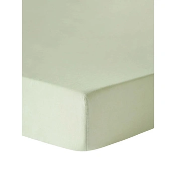 Prześcieradło Westwing lniane zielone z gumką 90x200x15 cm