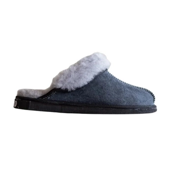 Kapcie damskie Van Buren skóra jagnięca wełniane pantofle niebieskie