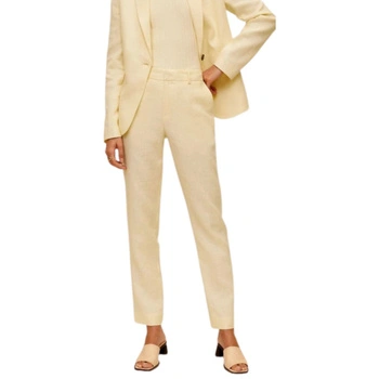 Spodnie damskie Mango z wysokim stanem lniane