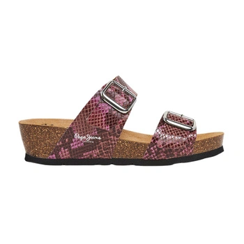 Klapki damskie Pepe Jeans Delhi Port wzór skóra węża w odcieniach różu r. 37