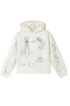 Bluza dziewczęca Desigual Bunny kremowa z kapturem r. 98