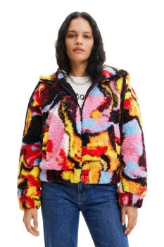 Kurtka damska Desigual Fluor typu baranek z kapturem