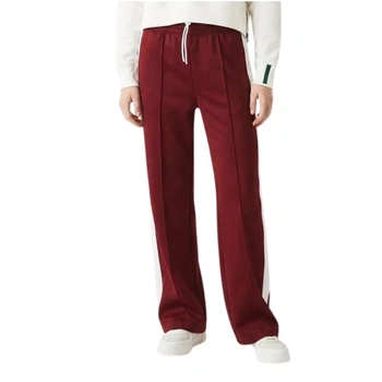 Spodnie damskie Lacoste dresowe z lampasami bordowe r. XS