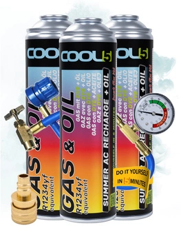 Zestaw czynnik 3x 2w1 + przewód do klimatyzacji Cool5 zamiennik R1234yf