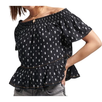 Bluzka damska Superdry Vintage Off  hiszpanka czarna