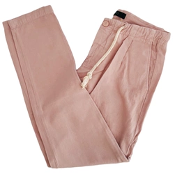 Spodnie męskie Liu Jo Linofriends lniane różowe