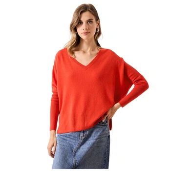 Sweter damski Absolut Cashmere Camille kaszmirowy czerwony oversize r. S