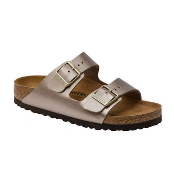 Klapki damskie Birkenstock Arizona BS skórzane metaliczne brązowe r. 36
