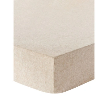 Prześcieradło Westwing lniane brązowe 90x200x15 cm