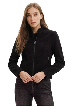 Kurtka damska Desigual Las Vegas z eko skóry niebieska