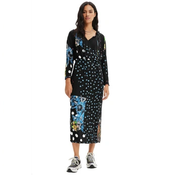Sukienka damska Desigual Dots czarna w kropki r. XS