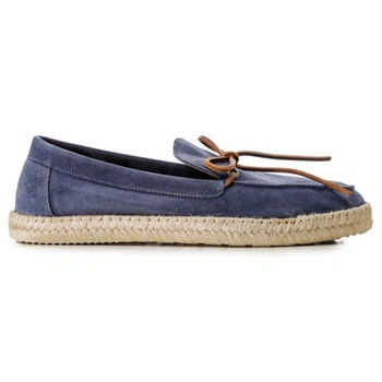 Buty męskie Hackett Blue Suese skórzane zamszowe mokasyny niebieskie