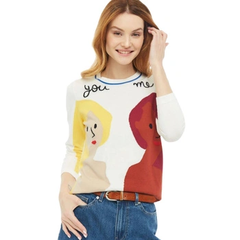 Sweter damski United Colors of Benetton bawełniany biały cienki r. S