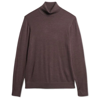 Sweter męski Superdry Studios Merino brązowy z golfem klasyczny