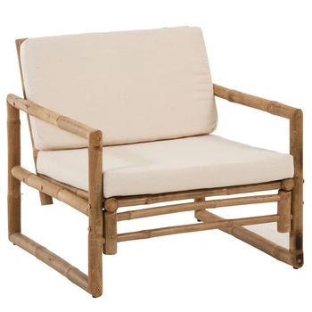 Krzesła ogrodowe z poduszkami J-Line bambusowe