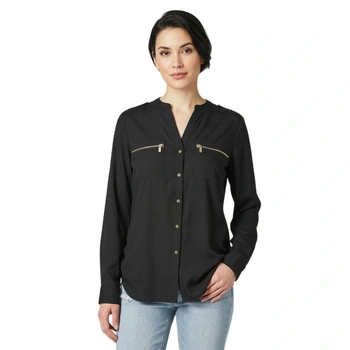 Koszula damska Calvin Klein klasyczna czarna w serek