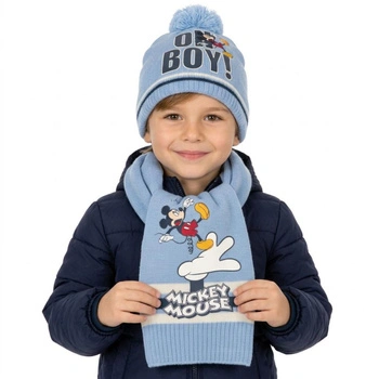 Komplet czapka szalik Disney Myszka Mickey zimowa jesienna dziecięcy