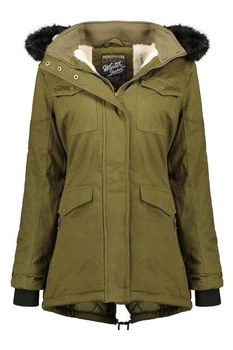 Kurtka dziewczęca zimowa Geographical Norway Celeste parka khaki z kapturem