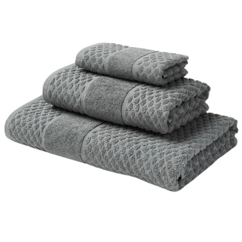 Zestaw ręczników Westwing Kahtarina 100% bawełna 550 g/m² 3 sztuki szare