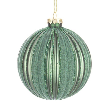 Zestaw 4 szklanych bombek choinkowych Bizzotto zielone