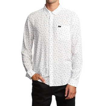 Koszula męska RVCA Prelude Floral slim fit biała z długim rękawem r. L