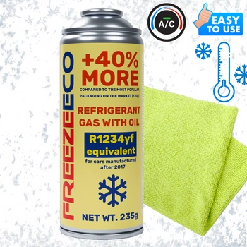 Czynnik 2w1 do klimatyzacji FreezeEco zamiennik R1234yf 290g + Mikrofibra