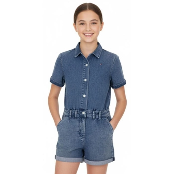 Kombinezon dziewczęcy Tommy Hilfiger krótki jeansowy bawełniany