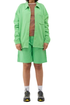 Spodenki damskie Stussy Lee Baggy eleganckie bermudy zielony